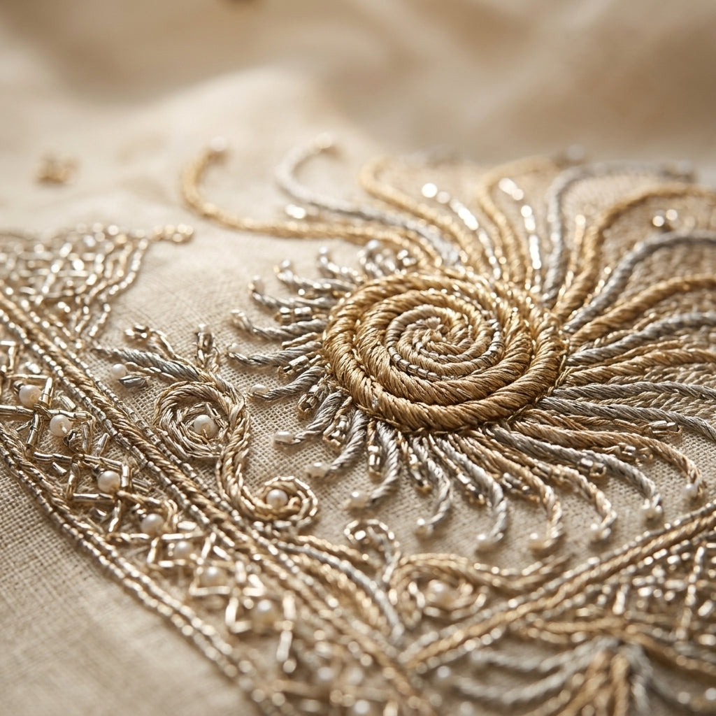 Customised Chanderi Embroidered set