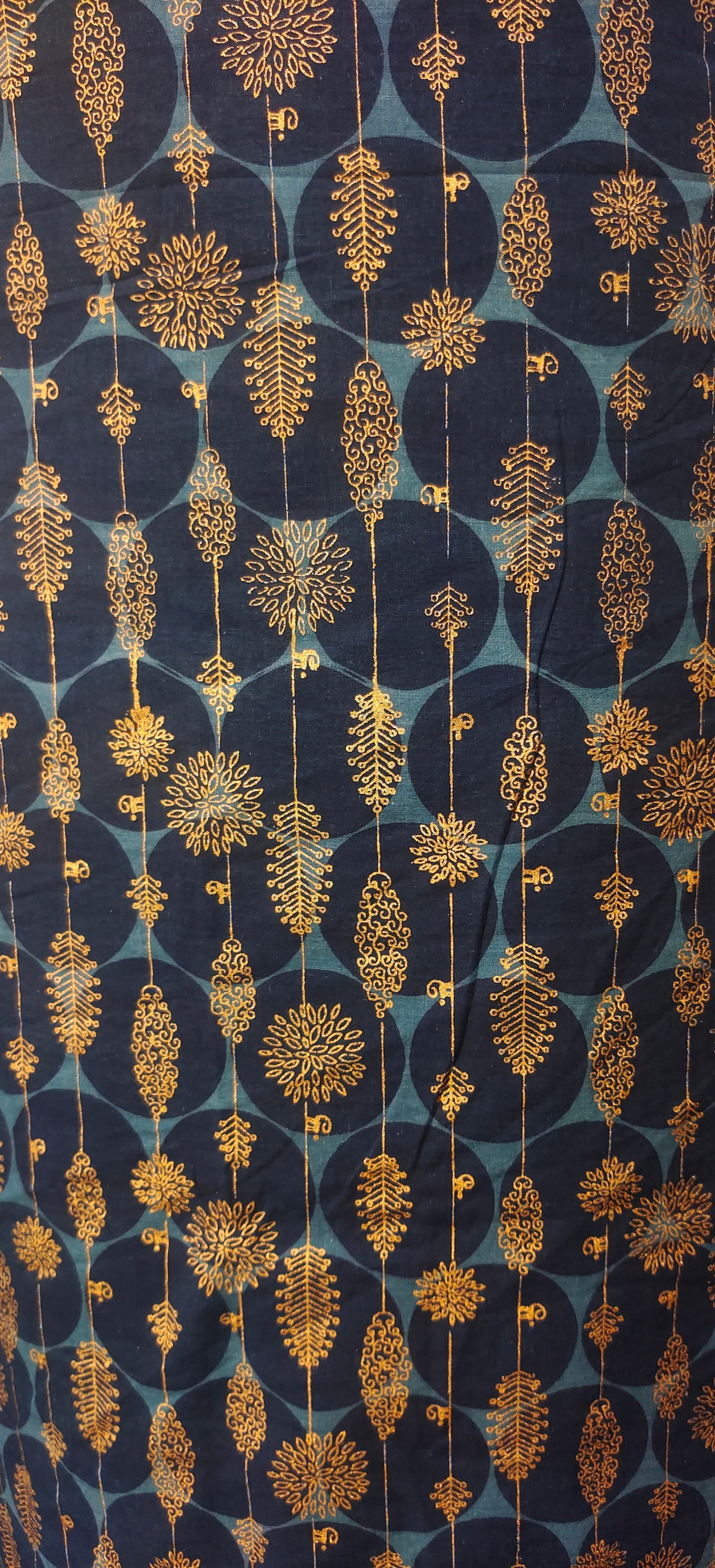 Discharge printed pure cotton Indigo fabric