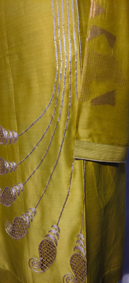 Semi Stitched Formal chanderi Kurta