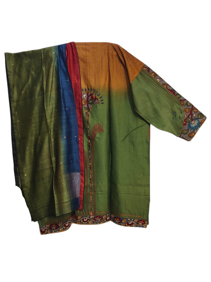 Semi Stitched Chanderi Formal Suitset