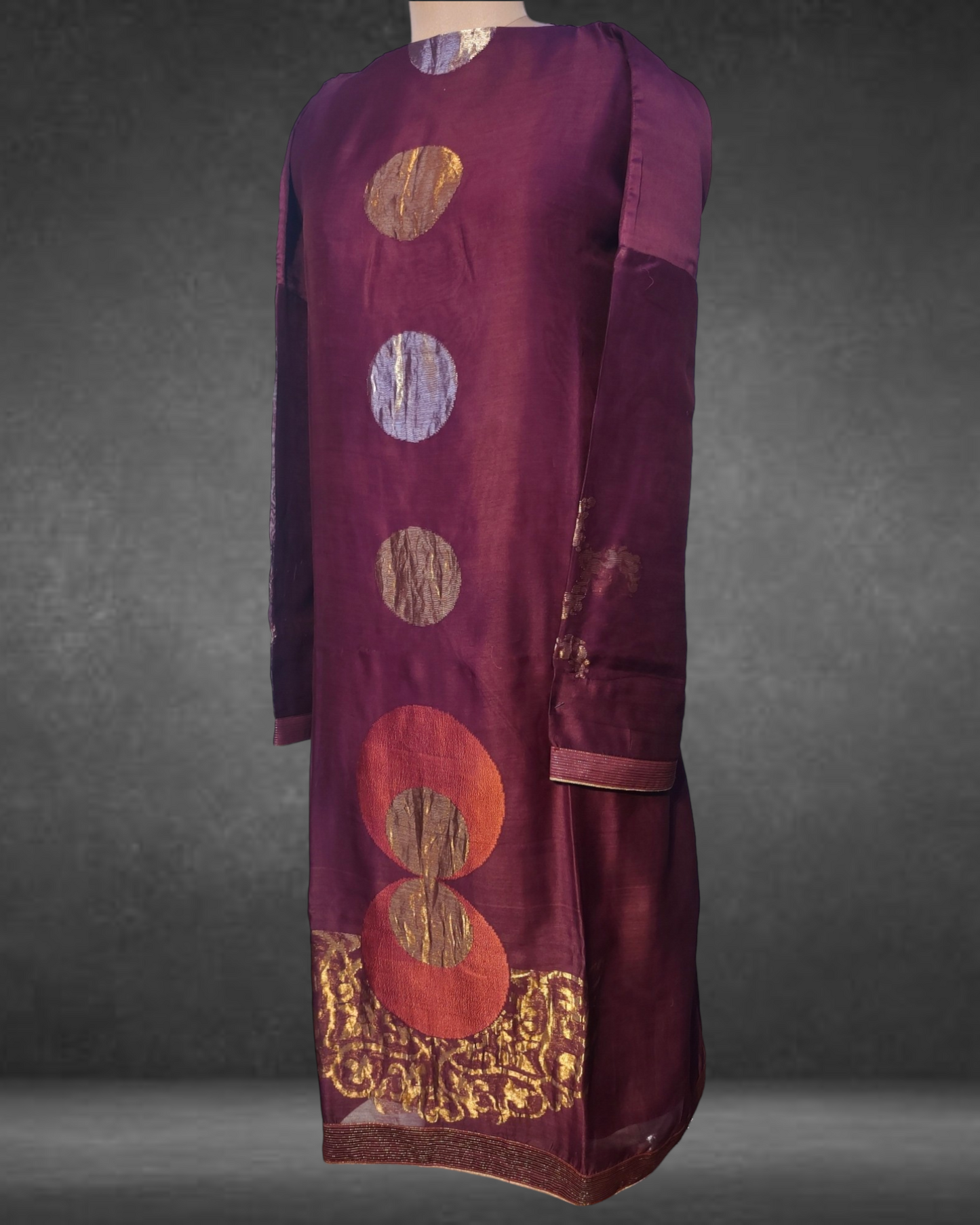 Semi Stitched Formal Chanderi kurta