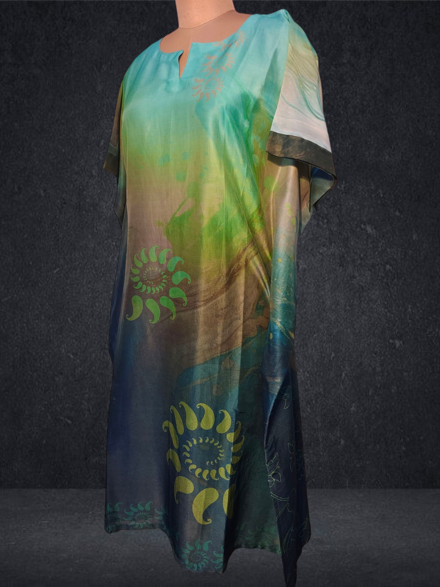 Stitched Chanderi Digital Printed Kaftan VISHAL KAPUR STUDIO