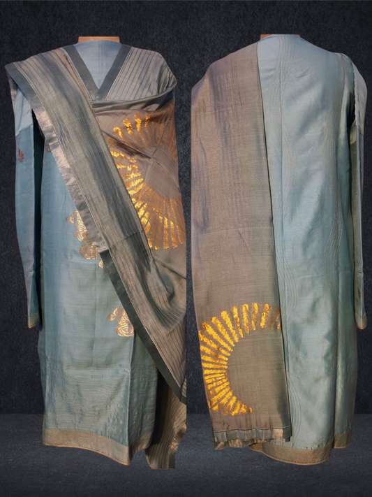 Semi Stitched Formal chanderi Suitset