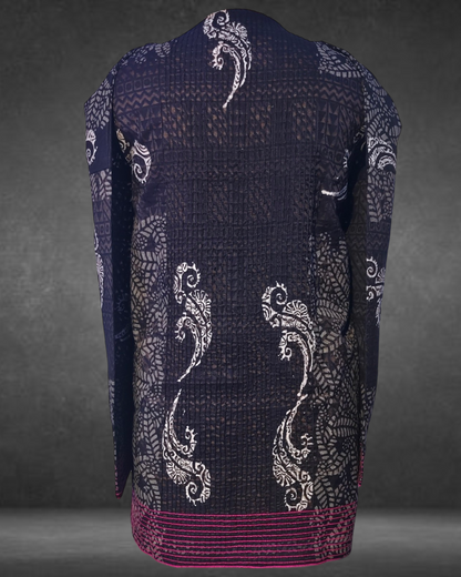 Semistitched Chanderi  Blockprinted Tunic with stole VISHAL KAPUR STUDIO