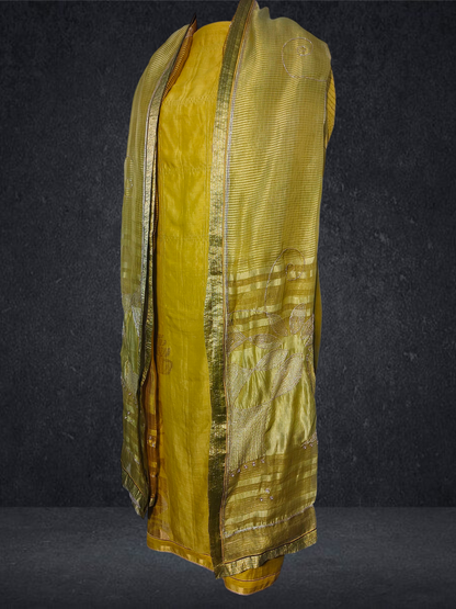 Semi Stitched Formal chanderi Suitset