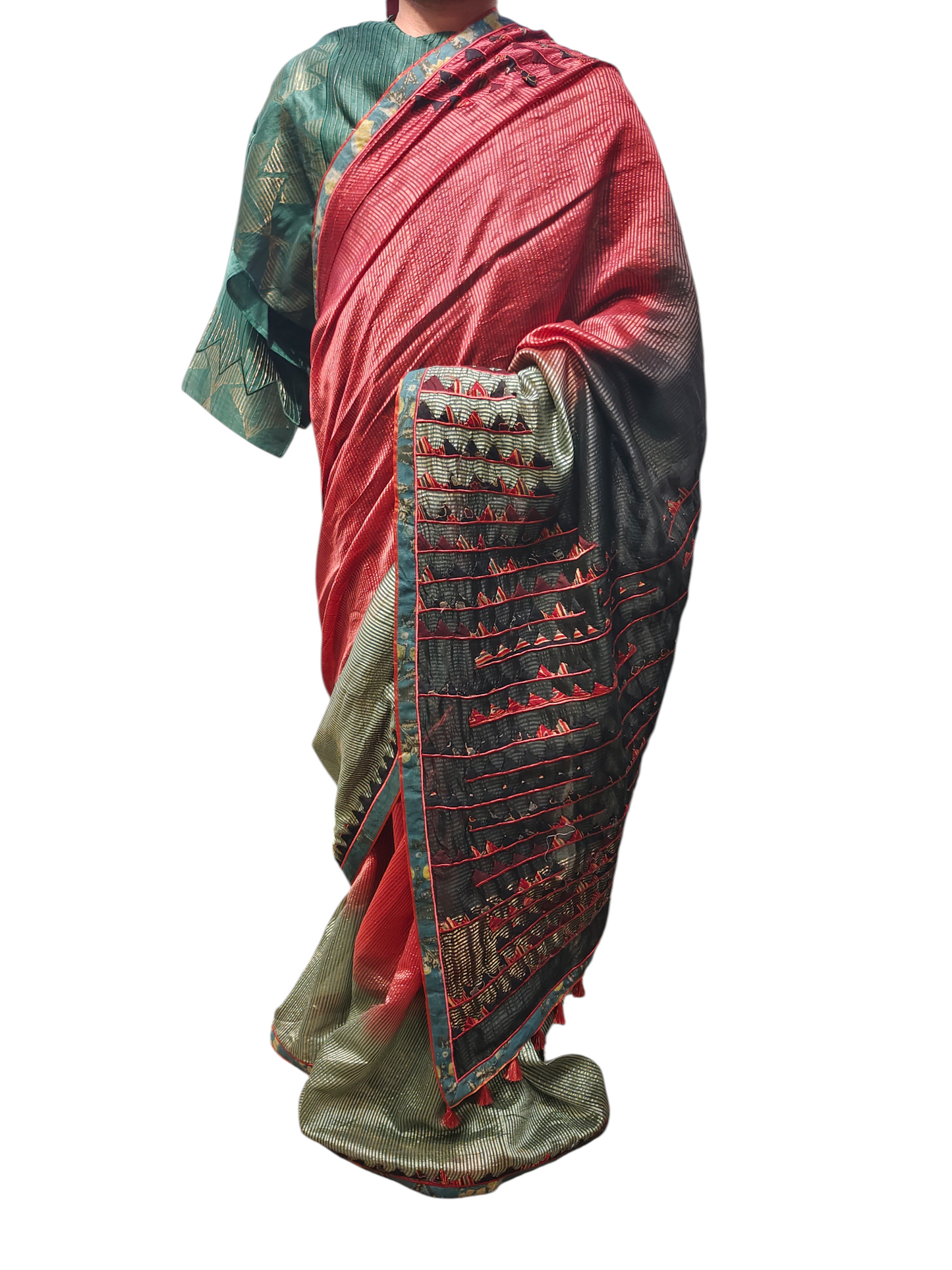 Formal Chanderi Silk Ajrakh Saree