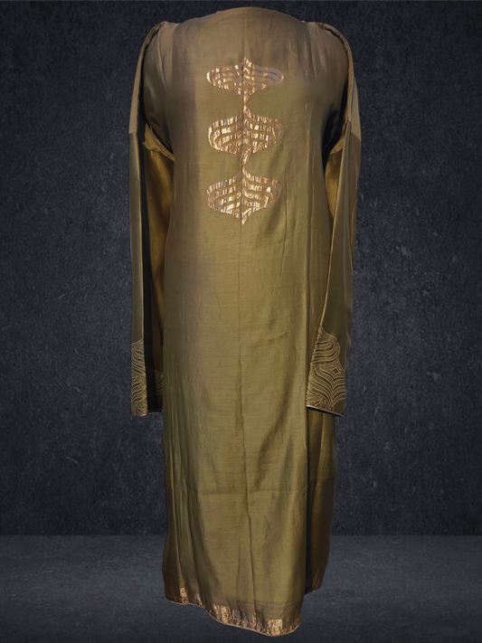 Semi Stitched Formal chanderi Kurta