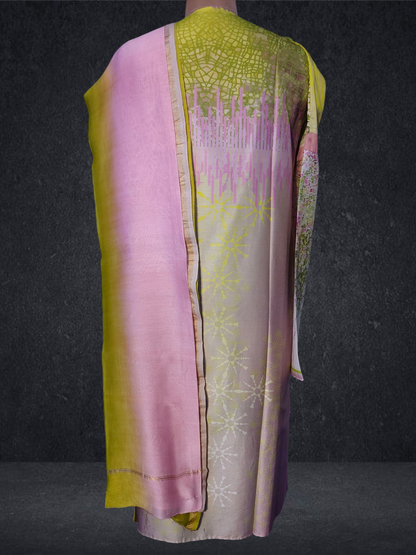 Semi Stitched Chanderi Casual Suitset