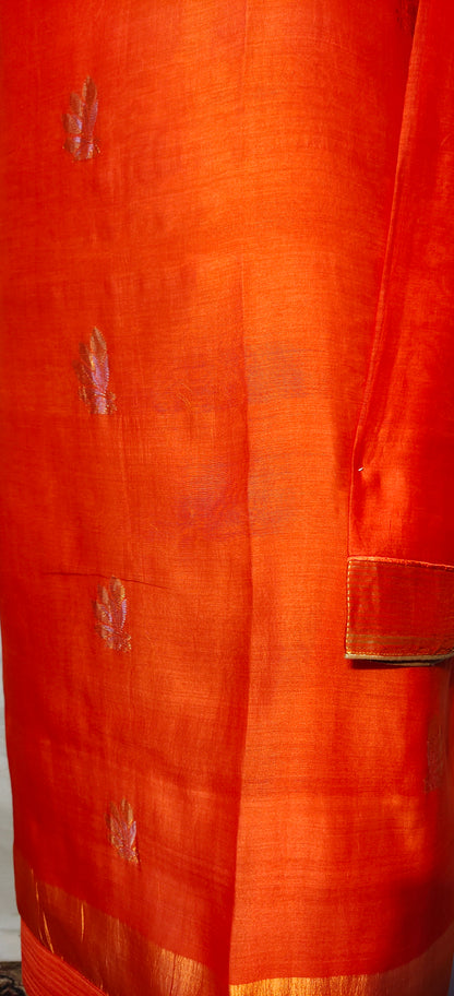 Semi Stitched Chanderi kurta
