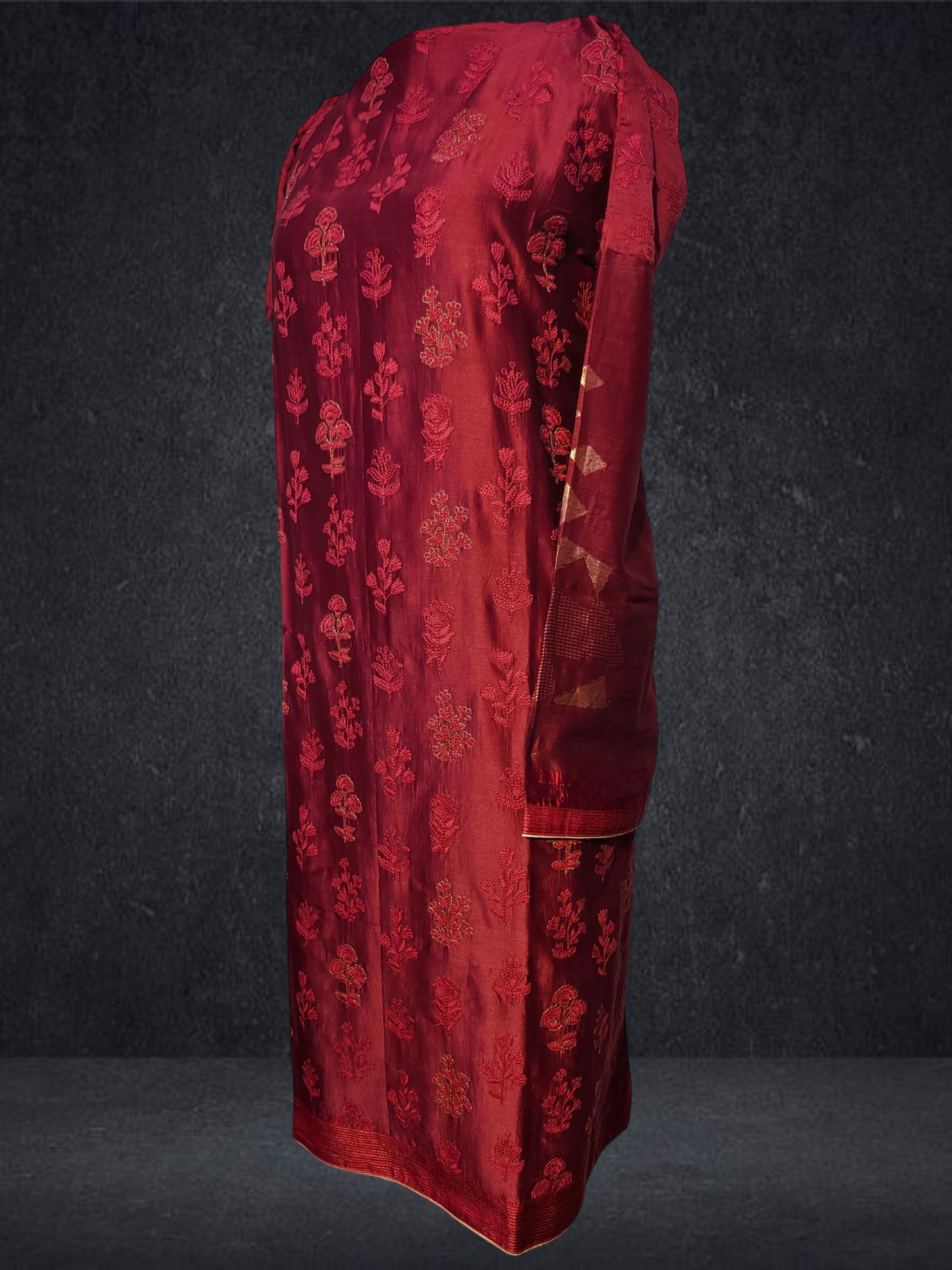 Semi Stitched Formal chanderi Kurta