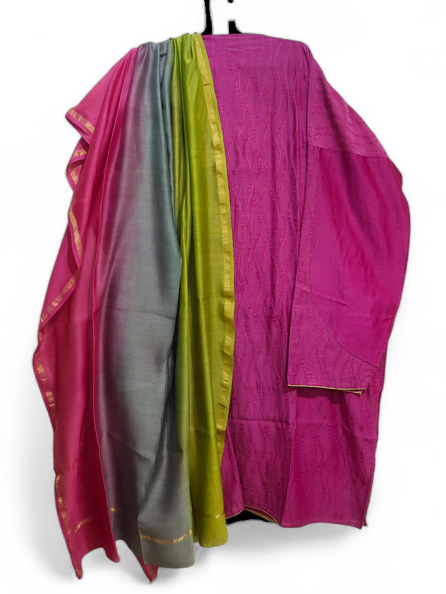 Semi Stitched Formal chanderi Suitset