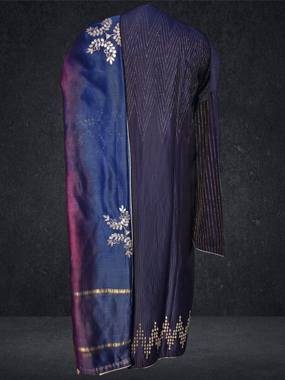 Semi Stitched Chanderi Formal Suitset