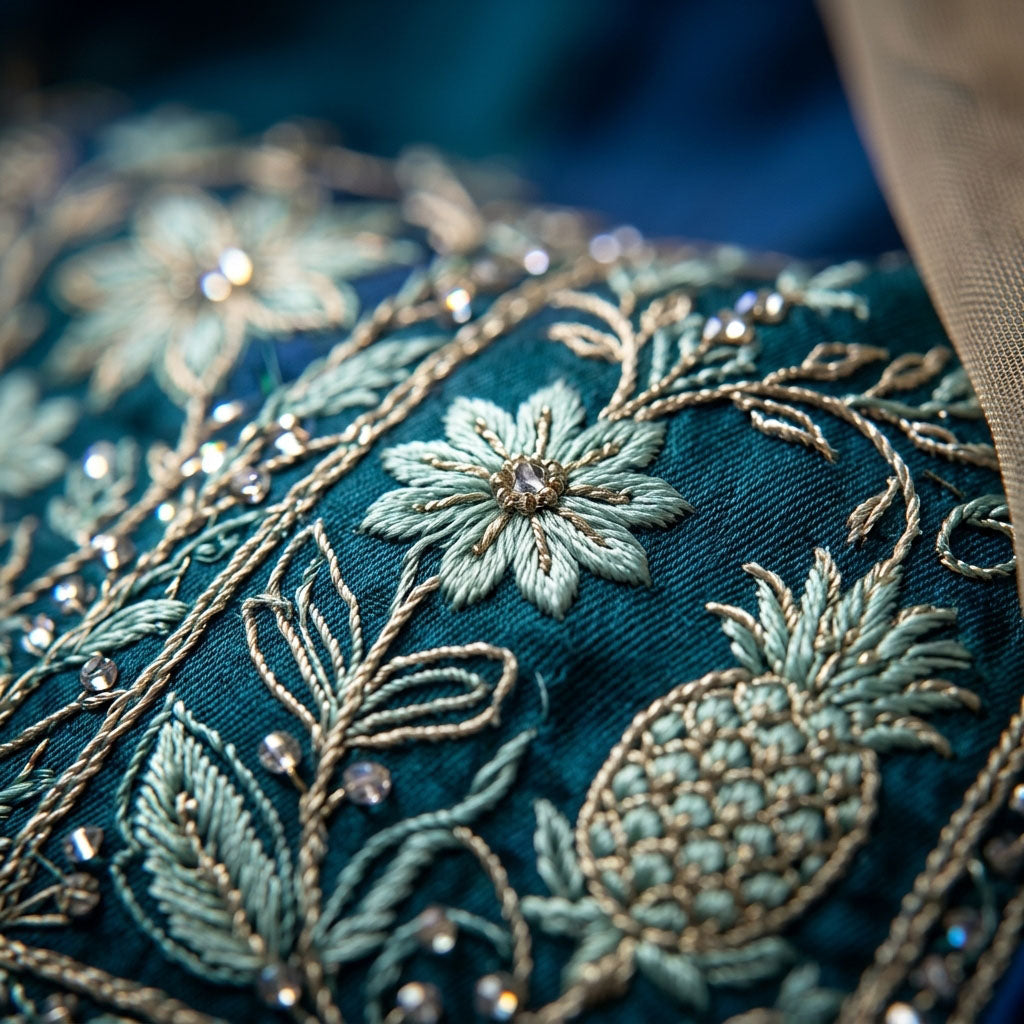 Customised Chanderi Embroidered set