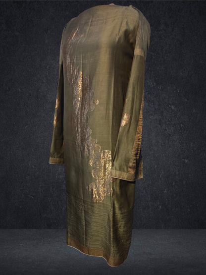 Semi Stitched Chanderi Formal Suitset
