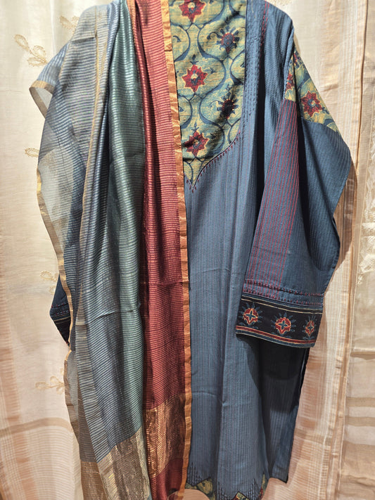 Semi Stitched Chanderi Formal Suitset VISHAL KAPUR