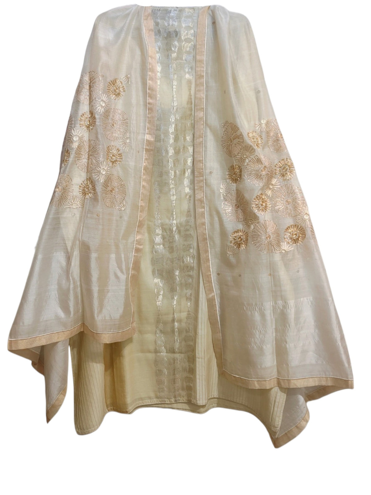 Semi Stitched Chanderi Formal Suitset