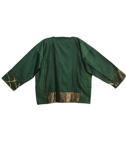 SemiStitched zariwoven Green chanderi Tunic