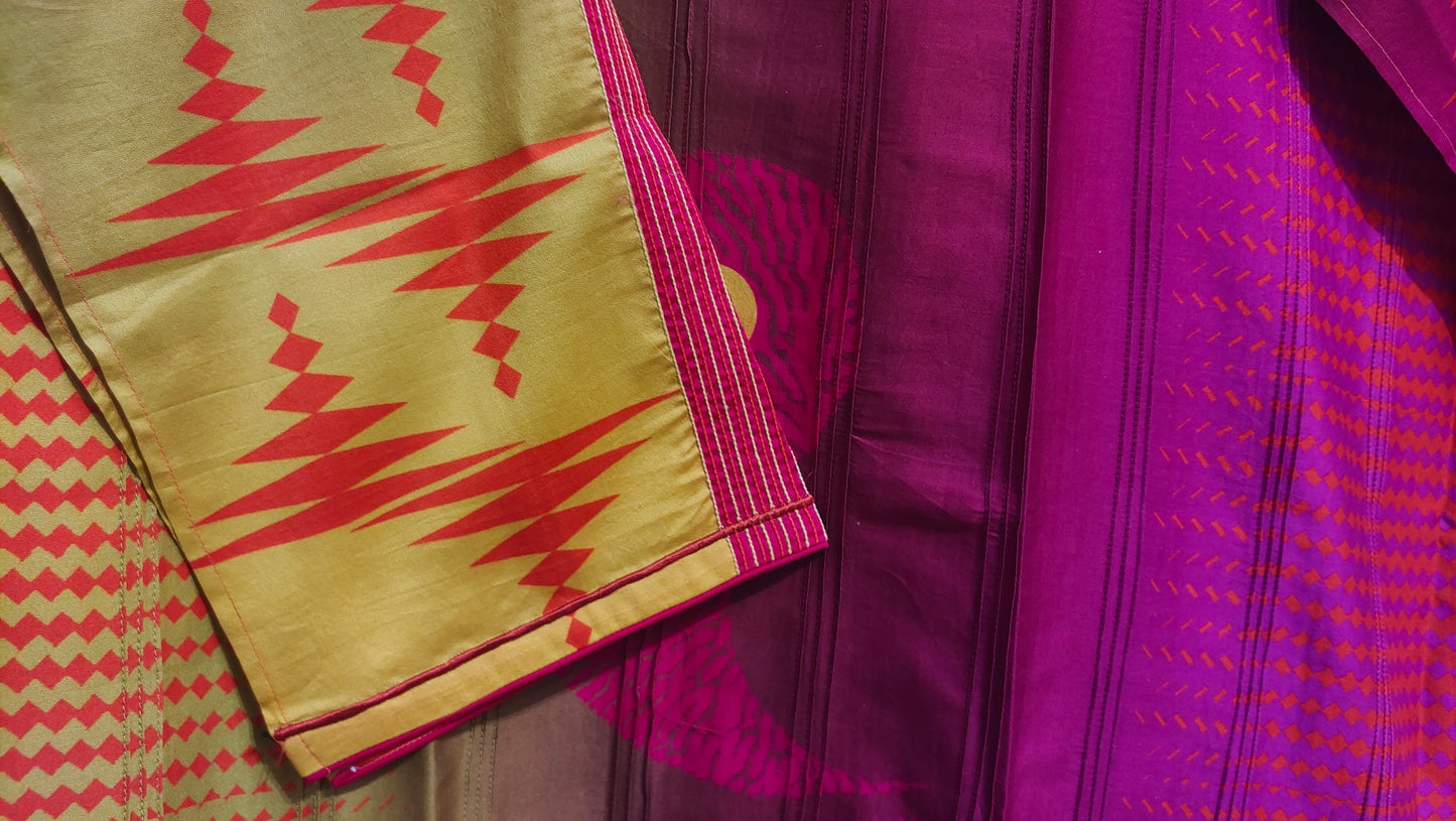 Semi Stitched printed chanderi Tunic