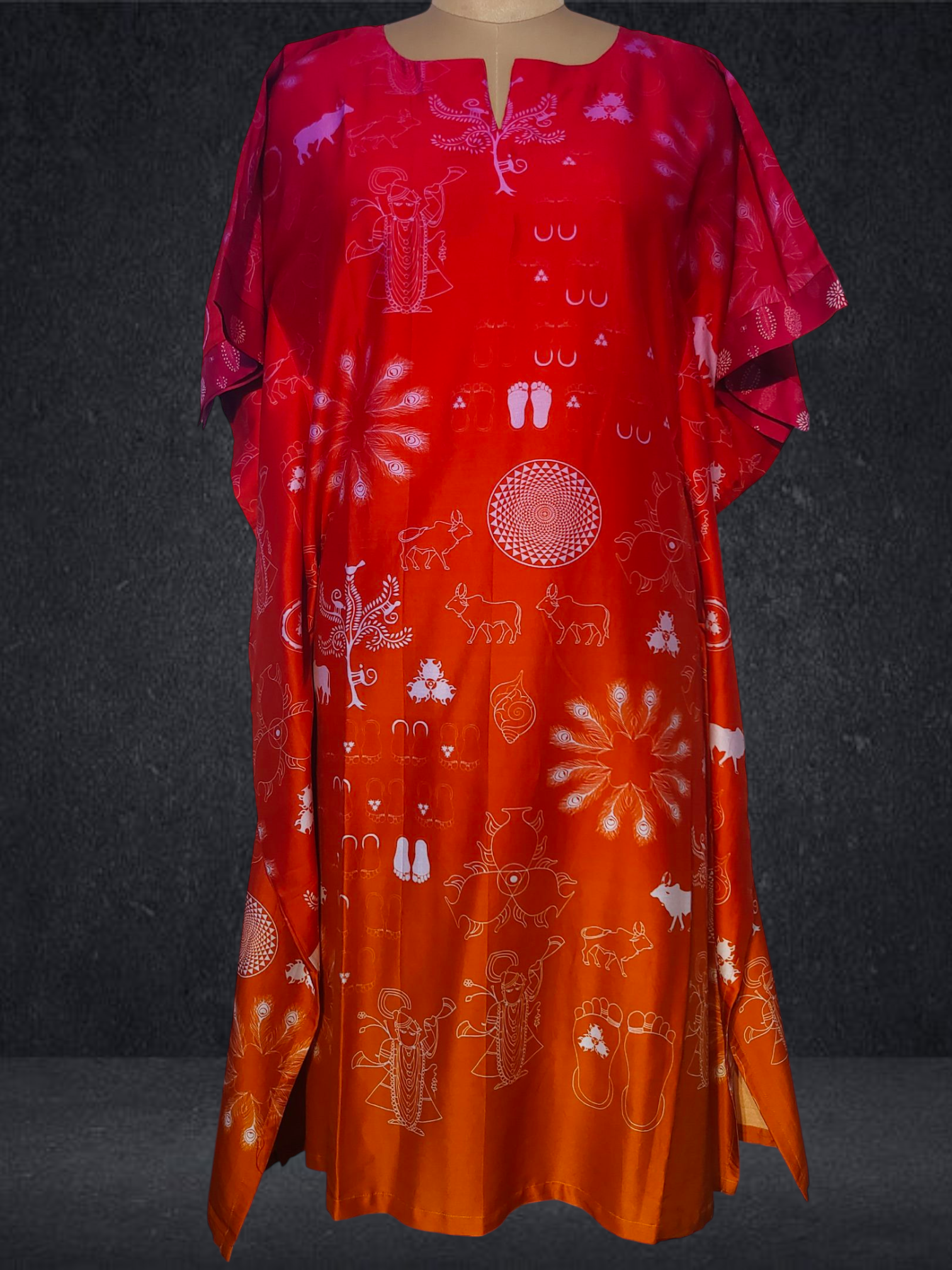 Stitched Chanderi Digital Printed Kaftan VISHAL KAPUR STUDIO
