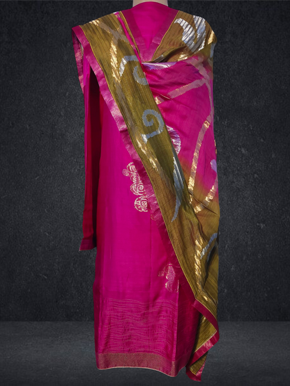 Semi Stitched Formal chanderi Suitset