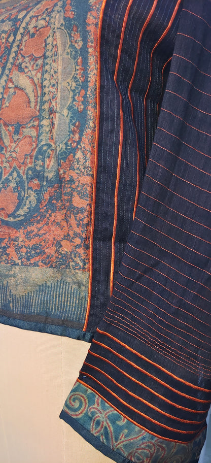 Semistitched Chanderi Silk Ajrakh Formal Ɓlouse VISHAL KAPUR STUDIO