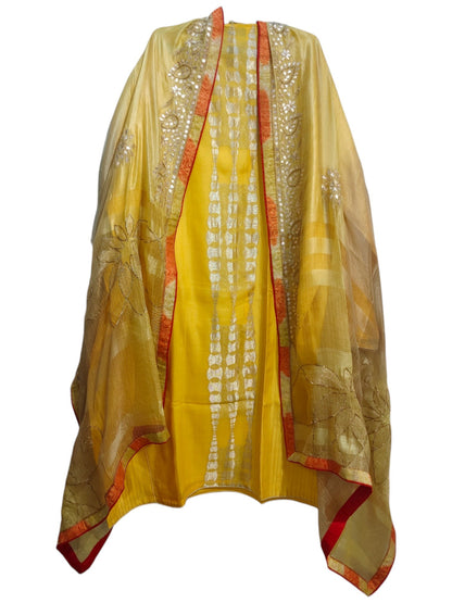 Semi Stitched Chanderi Formal Suitset