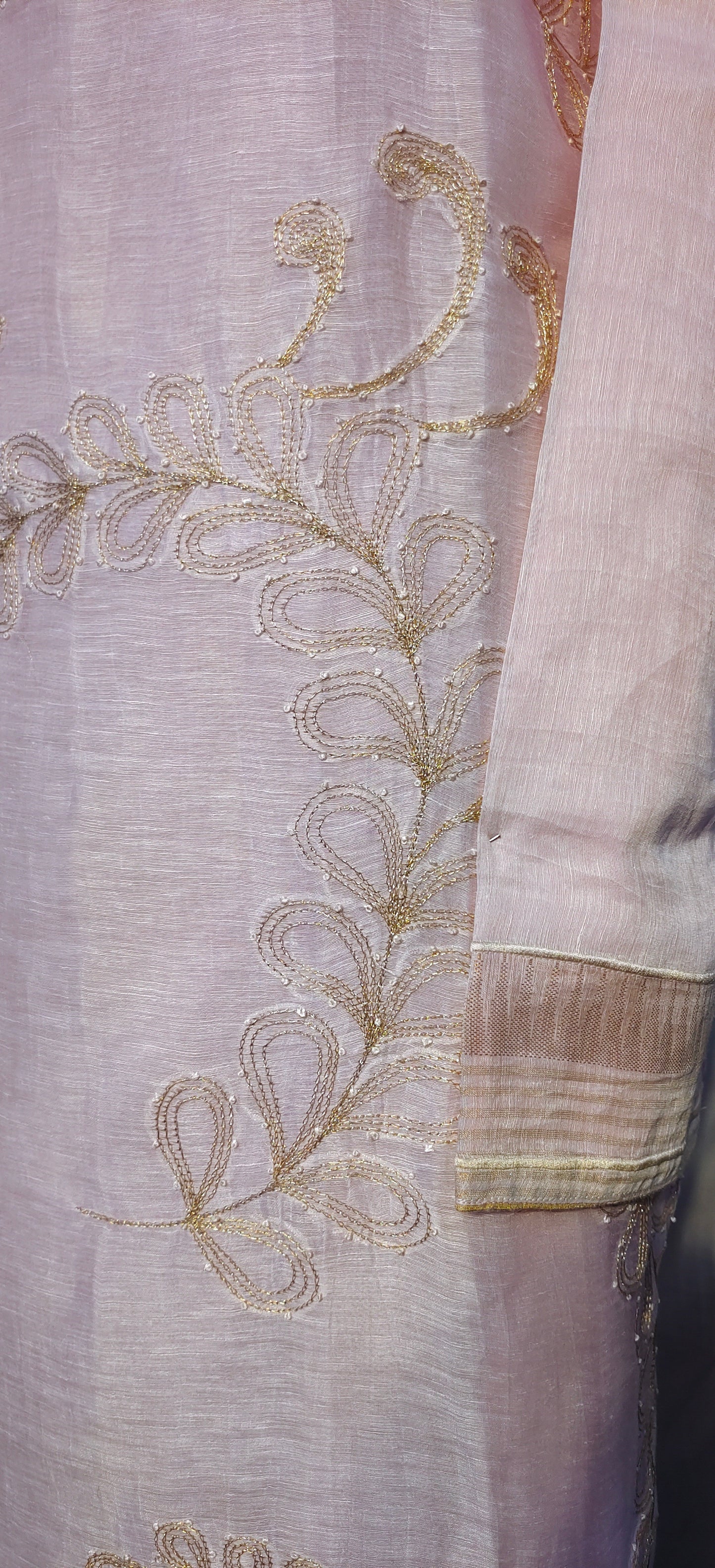 Semi Stitched silk linen kurta
