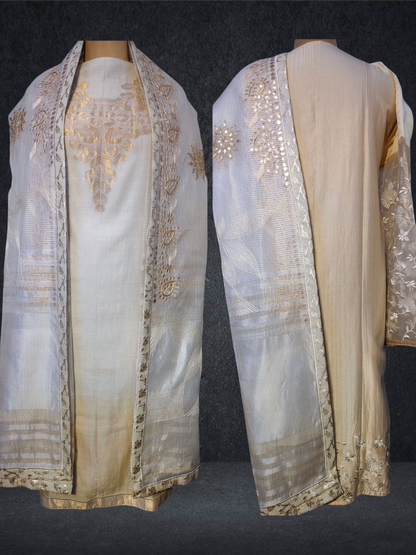 Semi Stitched Formal chanderi Suitset