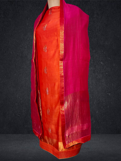 Semi Stitched Formal chanderi Suitset