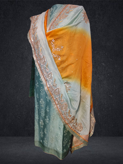 Semi Stitched Formal chanderi Suitset