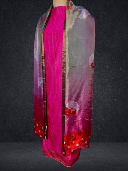 Semi Stitched Chanderi Formal Suitset