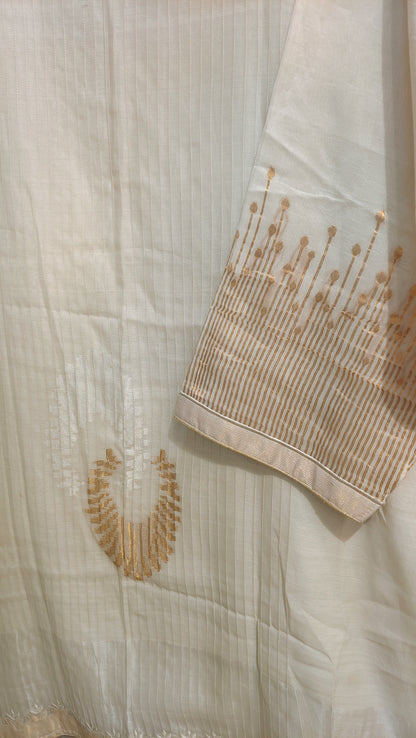 Semi Stitched Chanderi Formal Suitset