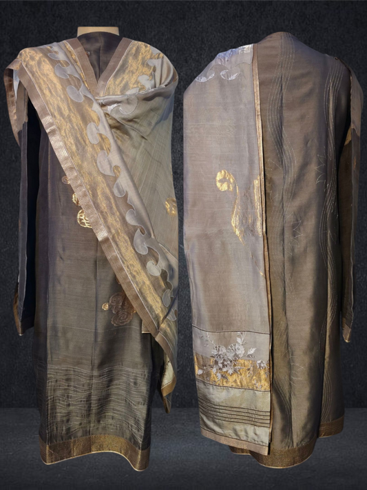 Semi Stitched Formal chanderi Suitset