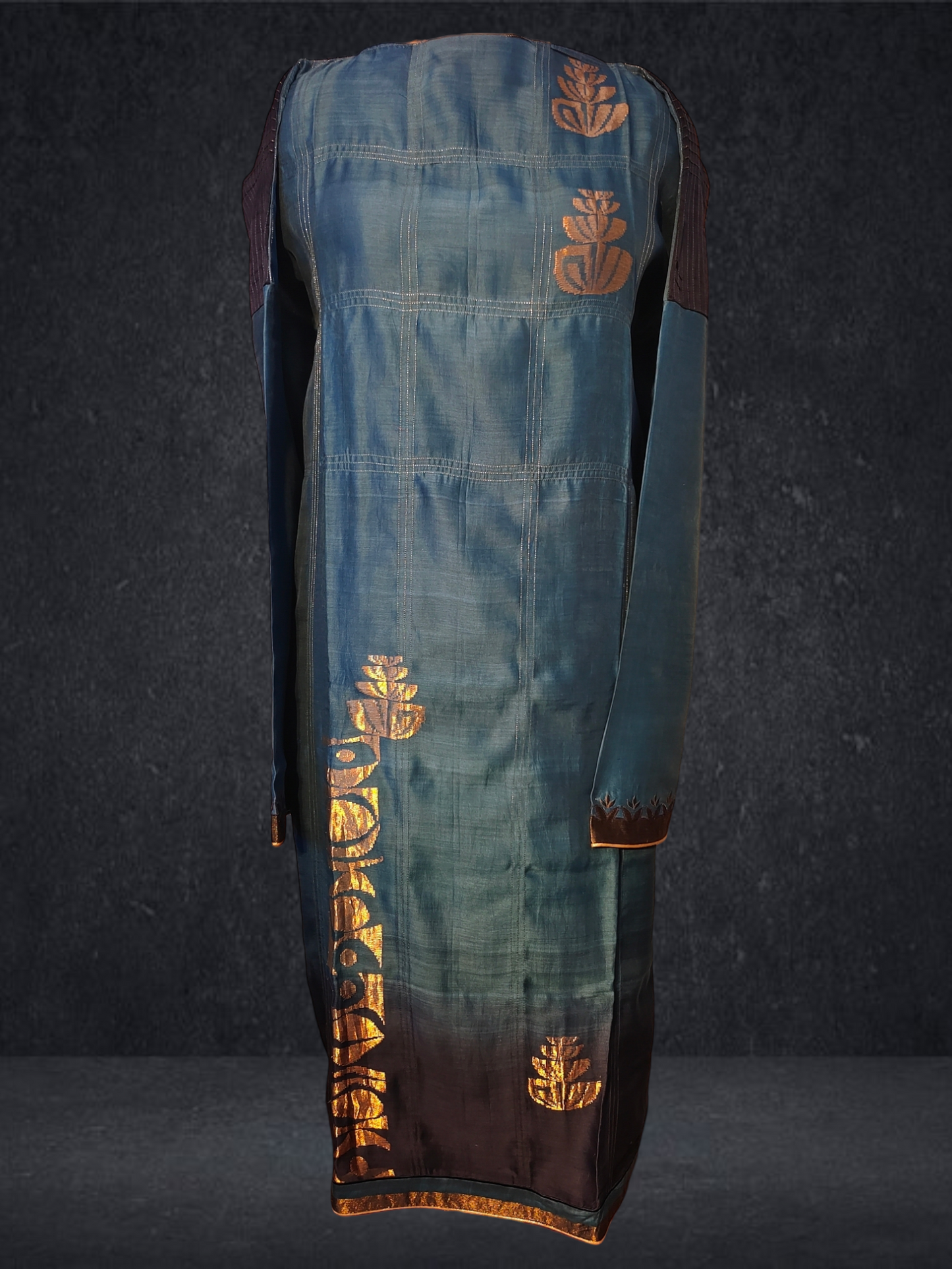 Semistitched Chanderi Zariwoven Kurta