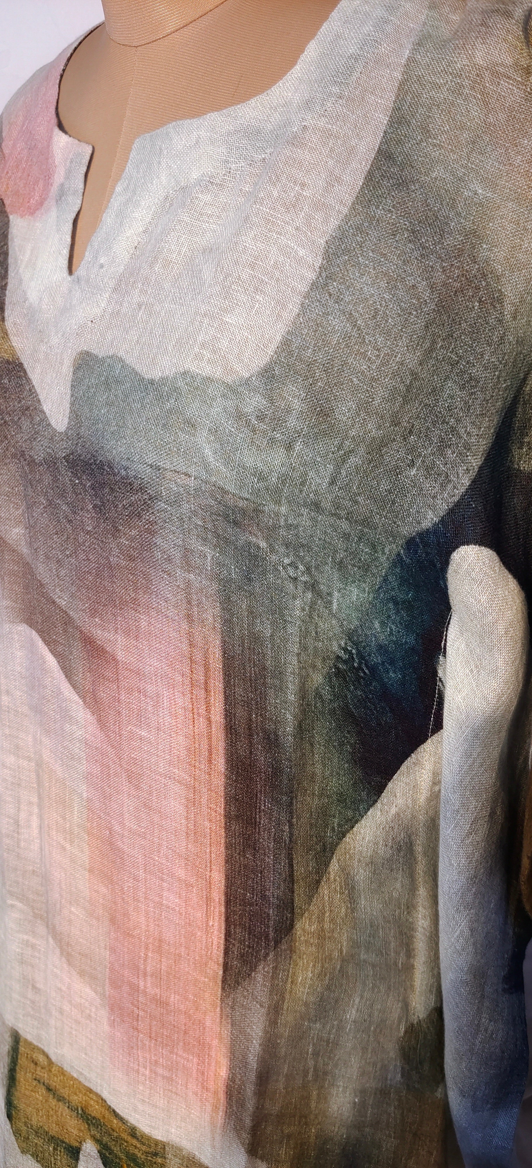 Stitched Silk Linen Kaftan VISHAL KAPUR STUDIO