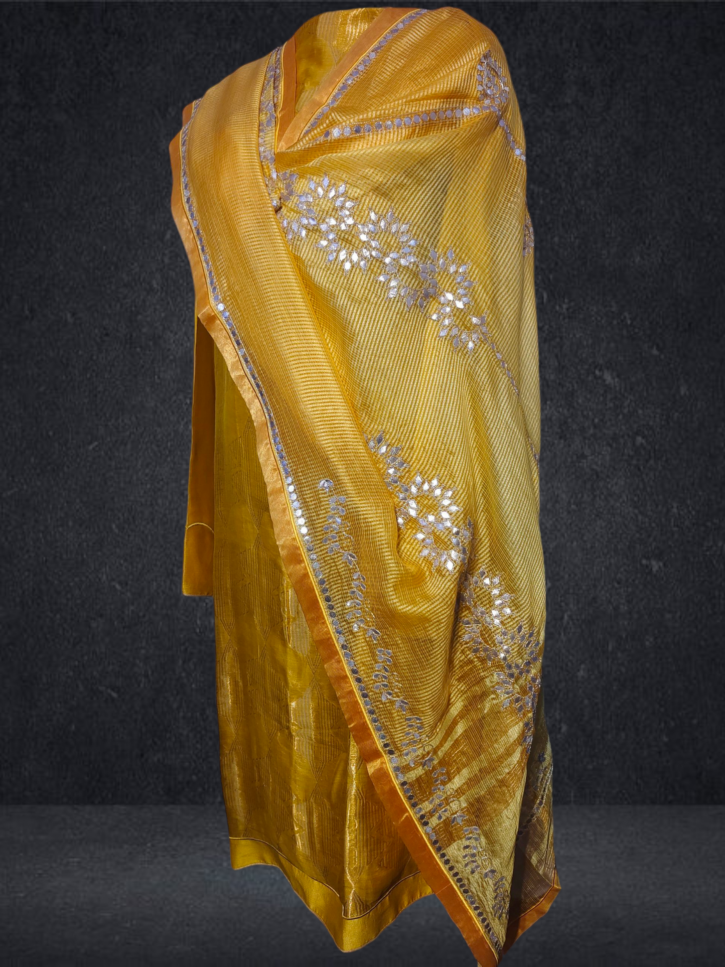 Semi Stitched Formal chanderi Suitset