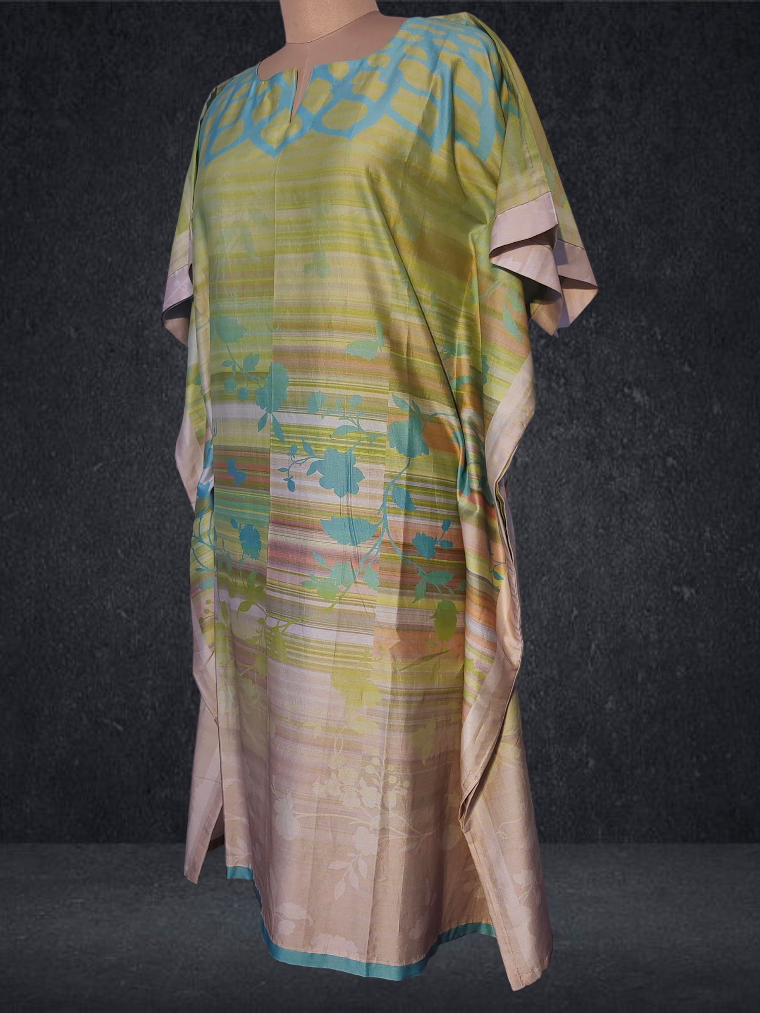 Stitched Chanderi Digital Printed Kaftan VISHAL KAPUR STUDIO