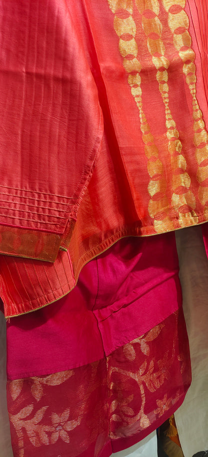 Indowestern chanderi formal coordset