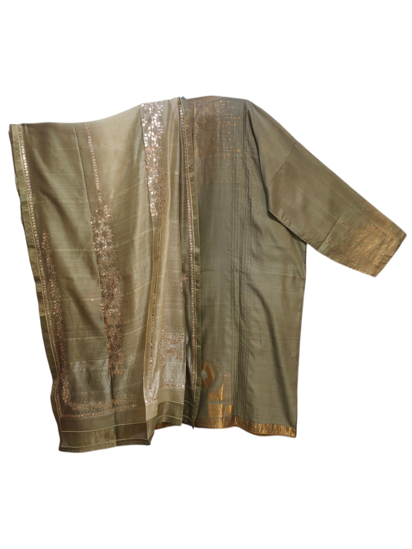 Semi Stitched Chanderi Formal Suitset