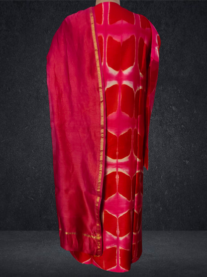 Semi Stitched Chanderi Casual Suitset