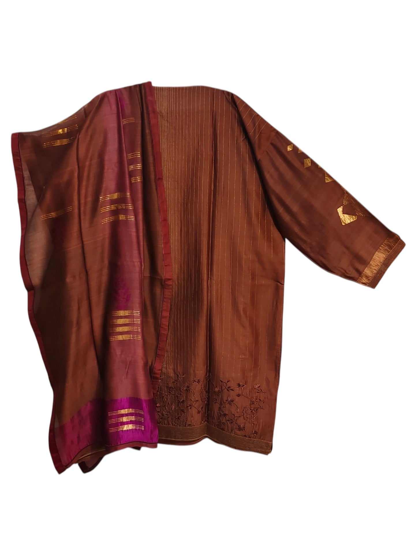 Semi Stitched Chanderi Formal Suitset