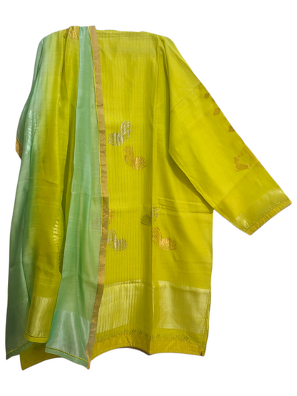 Semi Stitched Formal chanderi Suitset
