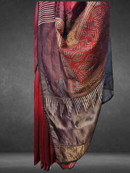 Chanderi Formal Ajrakh Saree