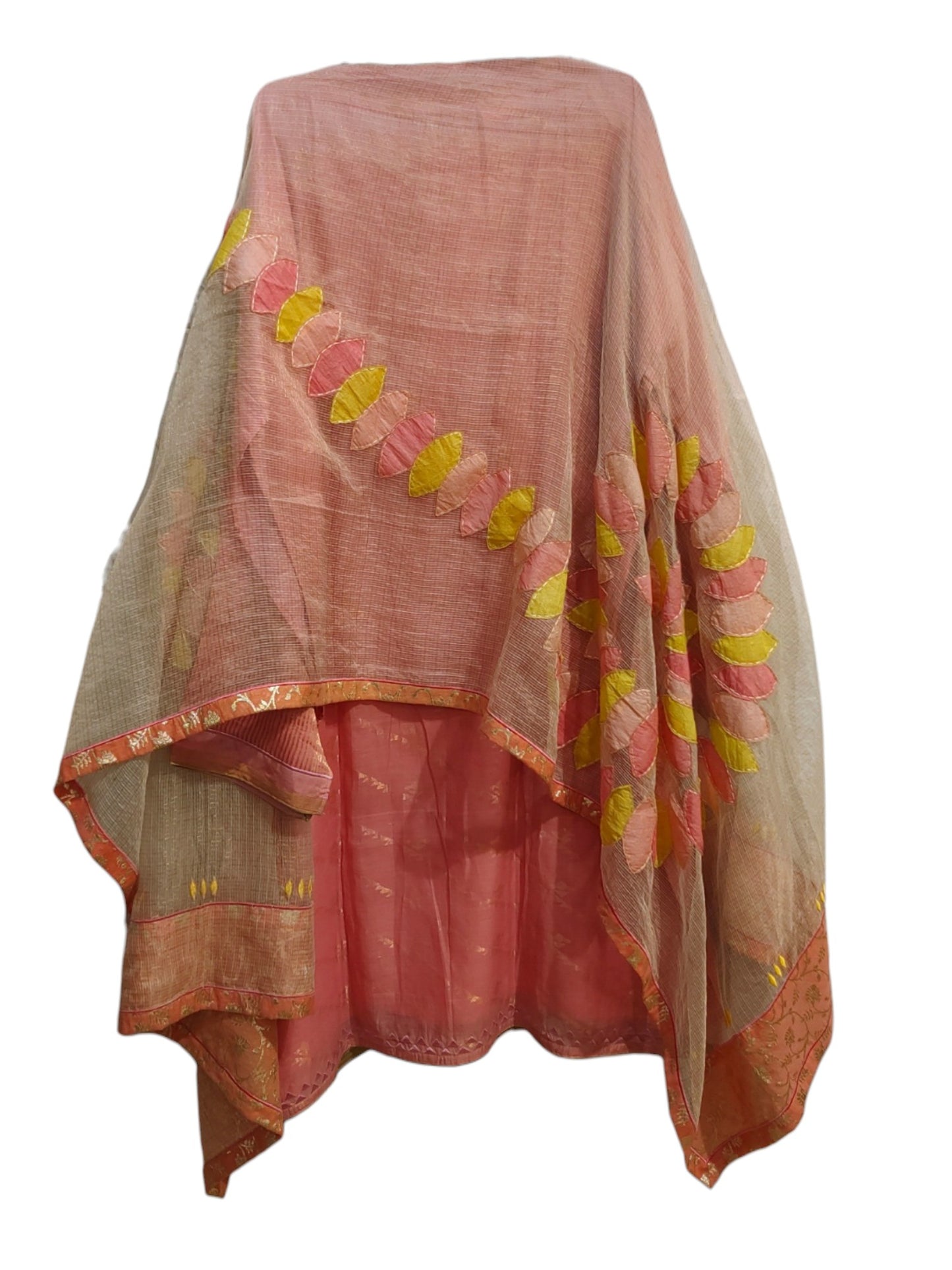 Semi Stitched Chanderi Formal Suitset