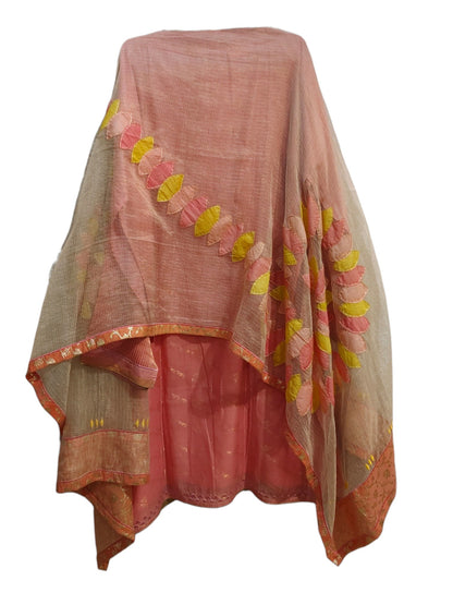 Semi Stitched Chanderi Formal Suitset