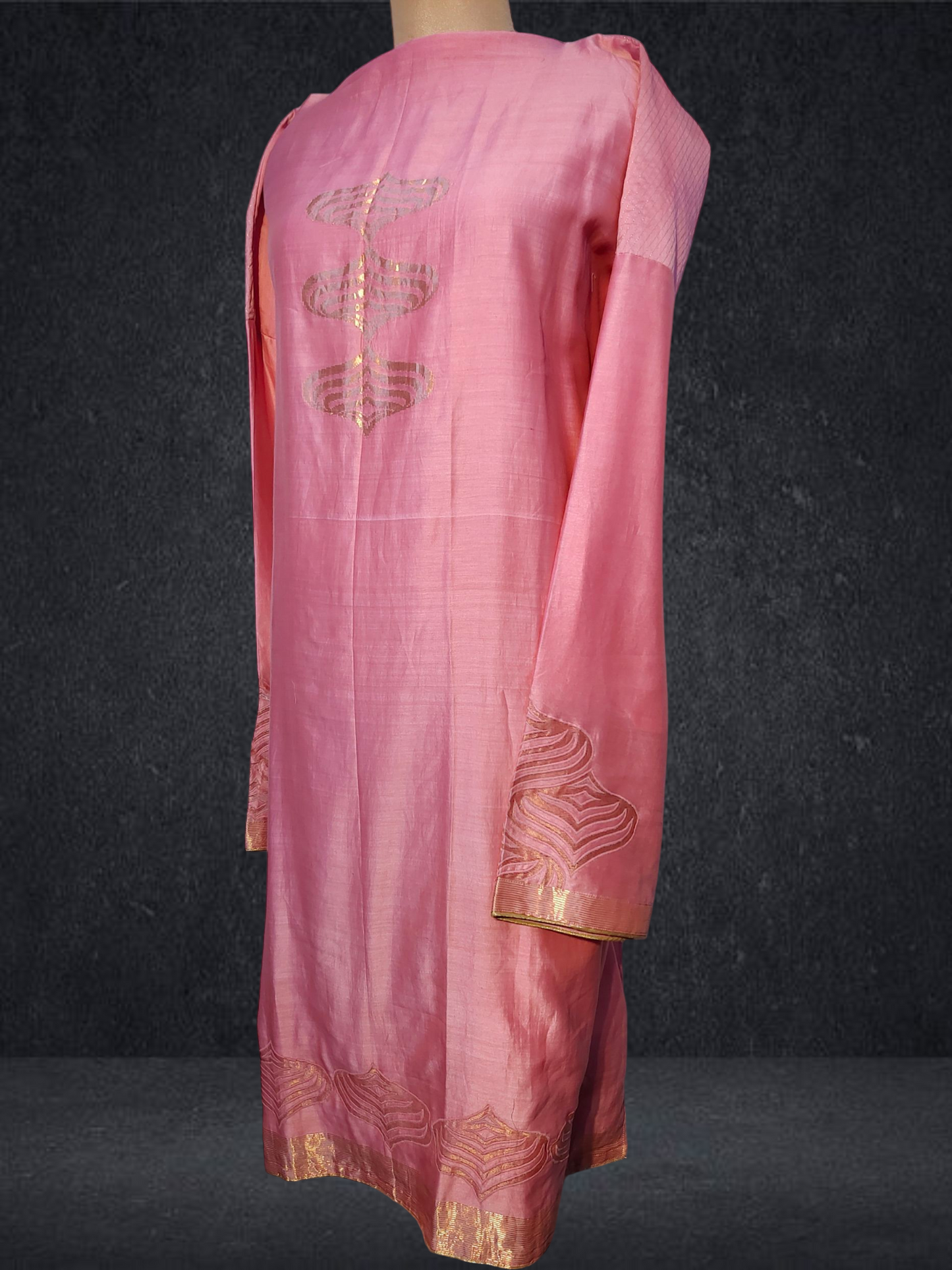 Semi Stitched Formal chanderi Kurta