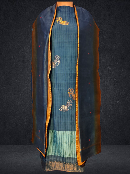 Semi Stitched Formal chanderi Suitset