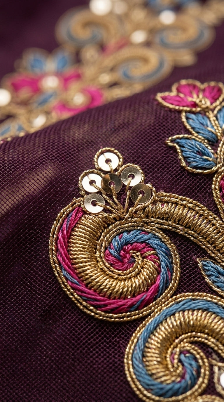 Customised Chanderi Embroidered set