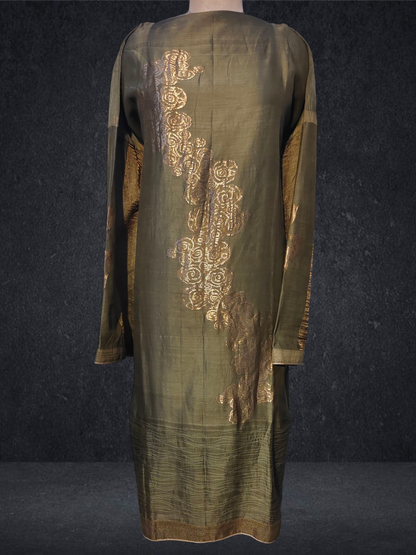 Semi Stitched Chanderi Formal Suitset