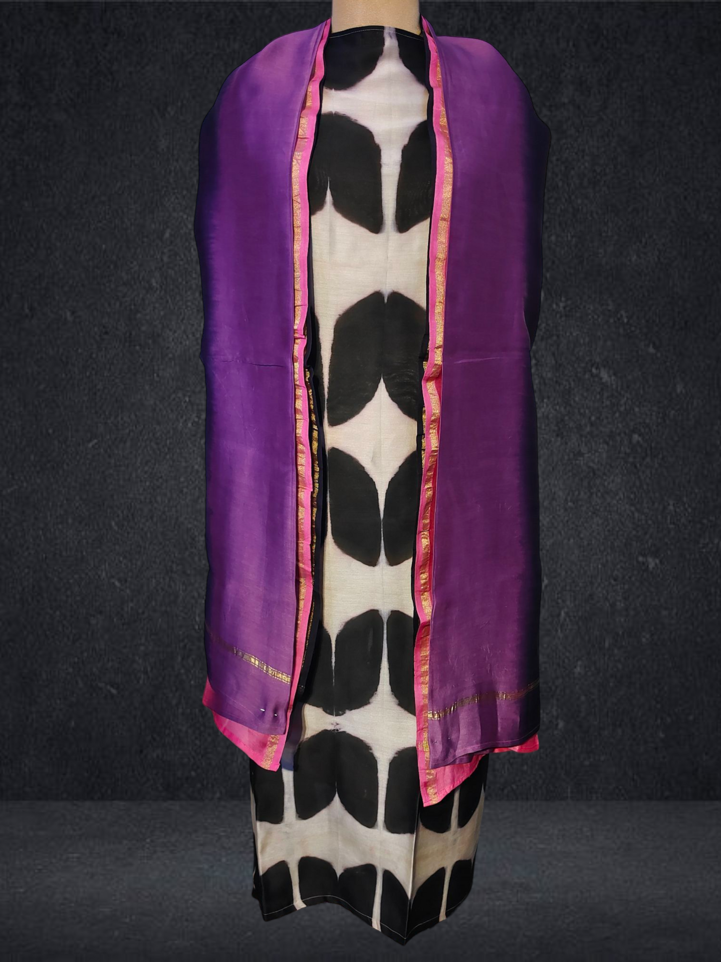 Semi Stitched Chanderi Casual Suitset